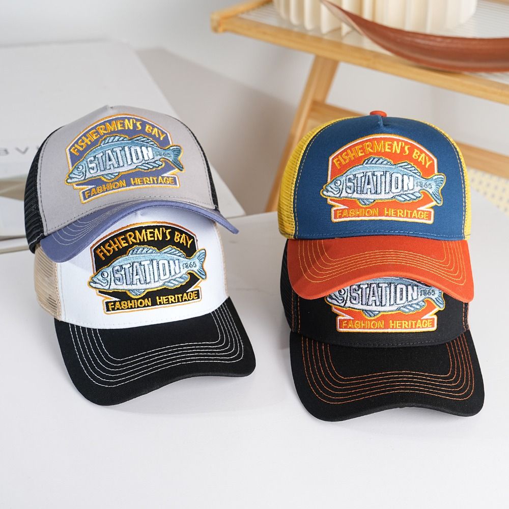 Trucker Cap Mesh - หมวกกลางแจ้ง หมวกตกปลา ระบายอากาศได้ดี หมวกเบสบอล หมวกปรับขนาดได้ หมวกกันแดด
