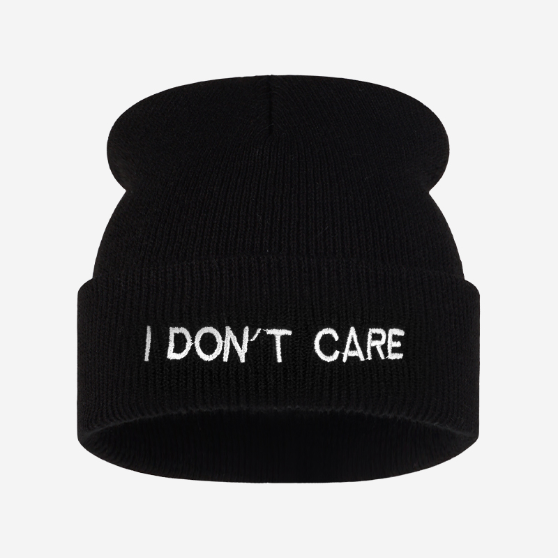I DON'T CARE หมวกบีนนี่ถักลายข - Beanie Cuffed Knit บทวิจารณ์และราคา