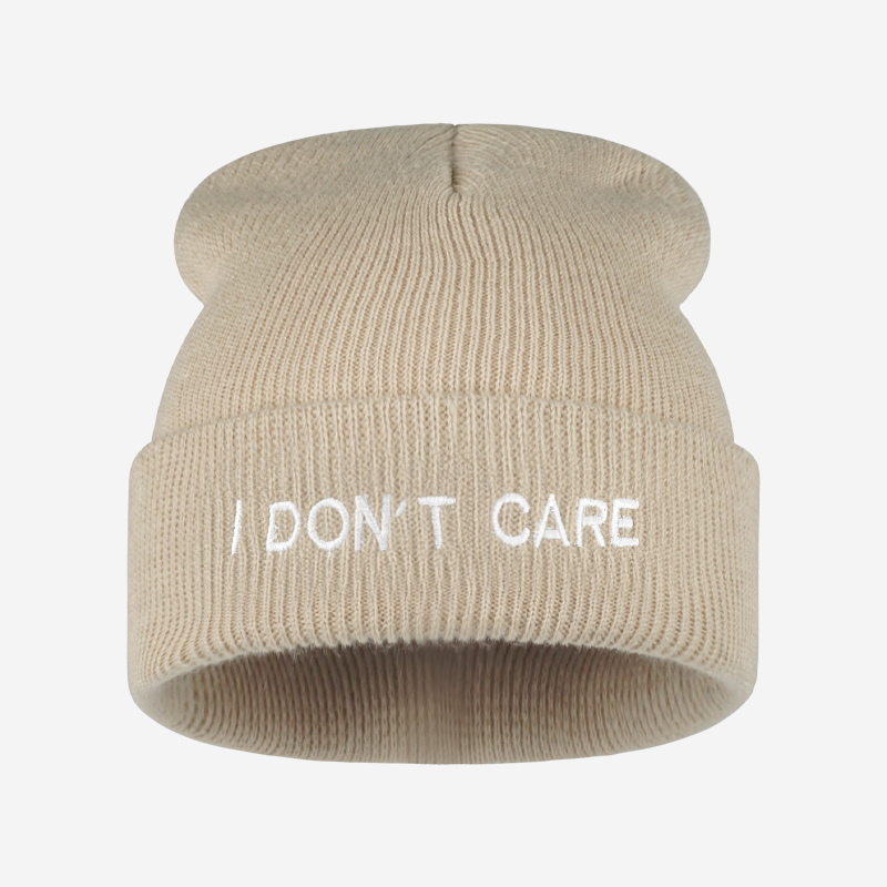 I DON'T CARE หมวกบีนนี่ถักลายข - Beanie Cuffed Knit บทวิจารณ์และราคา